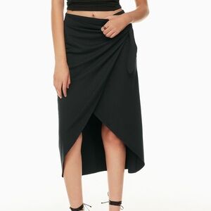 Wilfred Black Midi Wrap Skirt with Slit